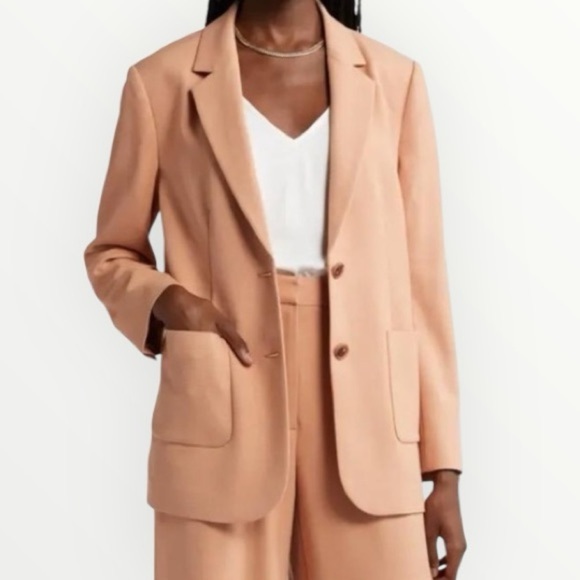 Nordstrom Two Button Notched Lapel Front Pockets Blazer Jacket Sz M Relaxed Fit - Picture 1 of 12